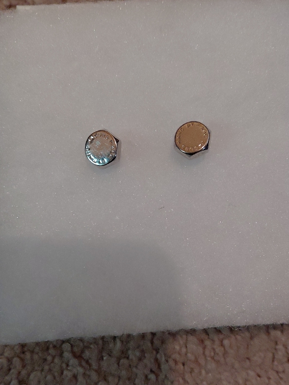 Marc Jacobs Hexagonal Silver Stud Earrings - Pair